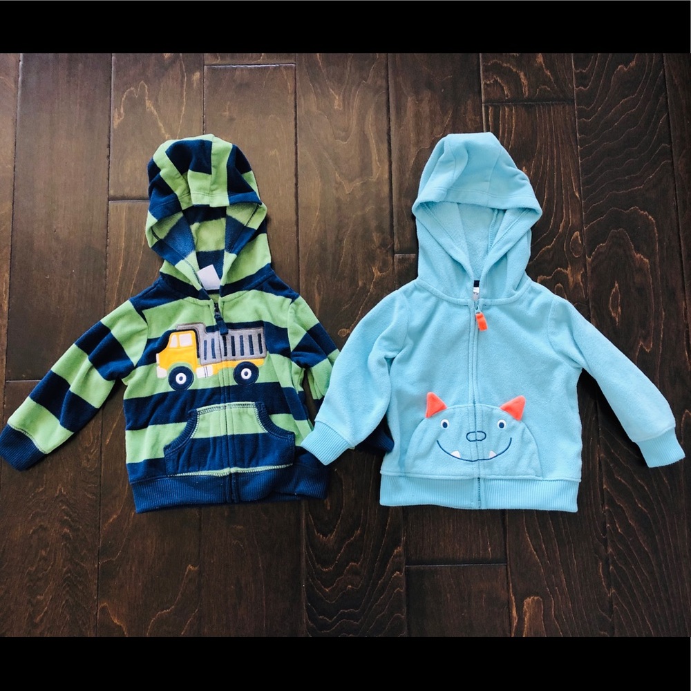 Baby Boy 9M Fleece Hoodies- 2 Pack